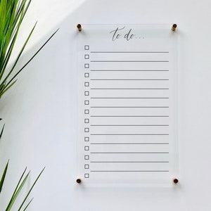 Acrylic To Do List For Wall || dry erase board  clear acrylic calendar office decor housewarming gift 03-009-021