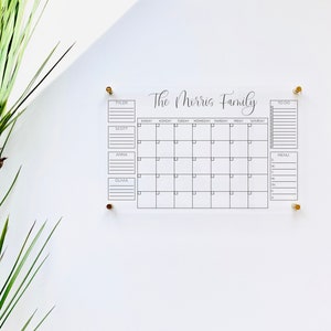 Personalized Acrylic Calendar For Wall ll office decor dry erase whiteboard family 2022 wall calendar desk perpetual hanging 03-007-030 image 3