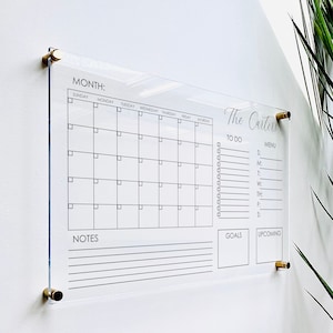 Personalized Acrylic Calendar For Wall ll  dry erase board clear acrylic calendar  office housewarming wedding gift 03-007-036