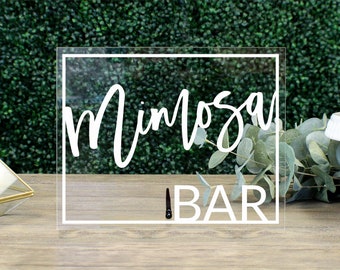 Mimosa Bar Table Sign || Acrylic Wedding Sign bubby bar champagne bar bridal shower wedding decorations bar cart decor FF13P 03-038-001