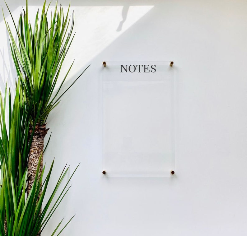 Acrylic Notes Board for Wall Dry Erase Board Clear Acrylic Etsy