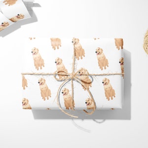 Labrador Golden Retriever Gift Wrap || Wrapping Paper Unique Gift Idea For Her Labrador Dog Print Wedding Gift Reusable Gift Wrap 03-016-032