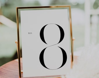 Table Numbers, Modern + Minimal || DIGITAL DOWNLOAD || simple clean wedding table numbers baby shower bridal shower signs template ACT15