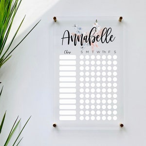 custom chore chart children dry erase board clear acrylic homeschool girls boys 03-009-016 Personalized Chore Chart For Kids