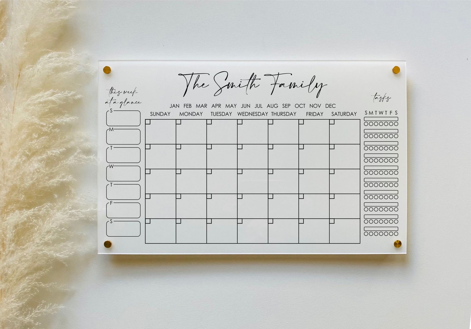 Personalized Acrylic Calendar for Wall Ll Dry Erase Board Etsy