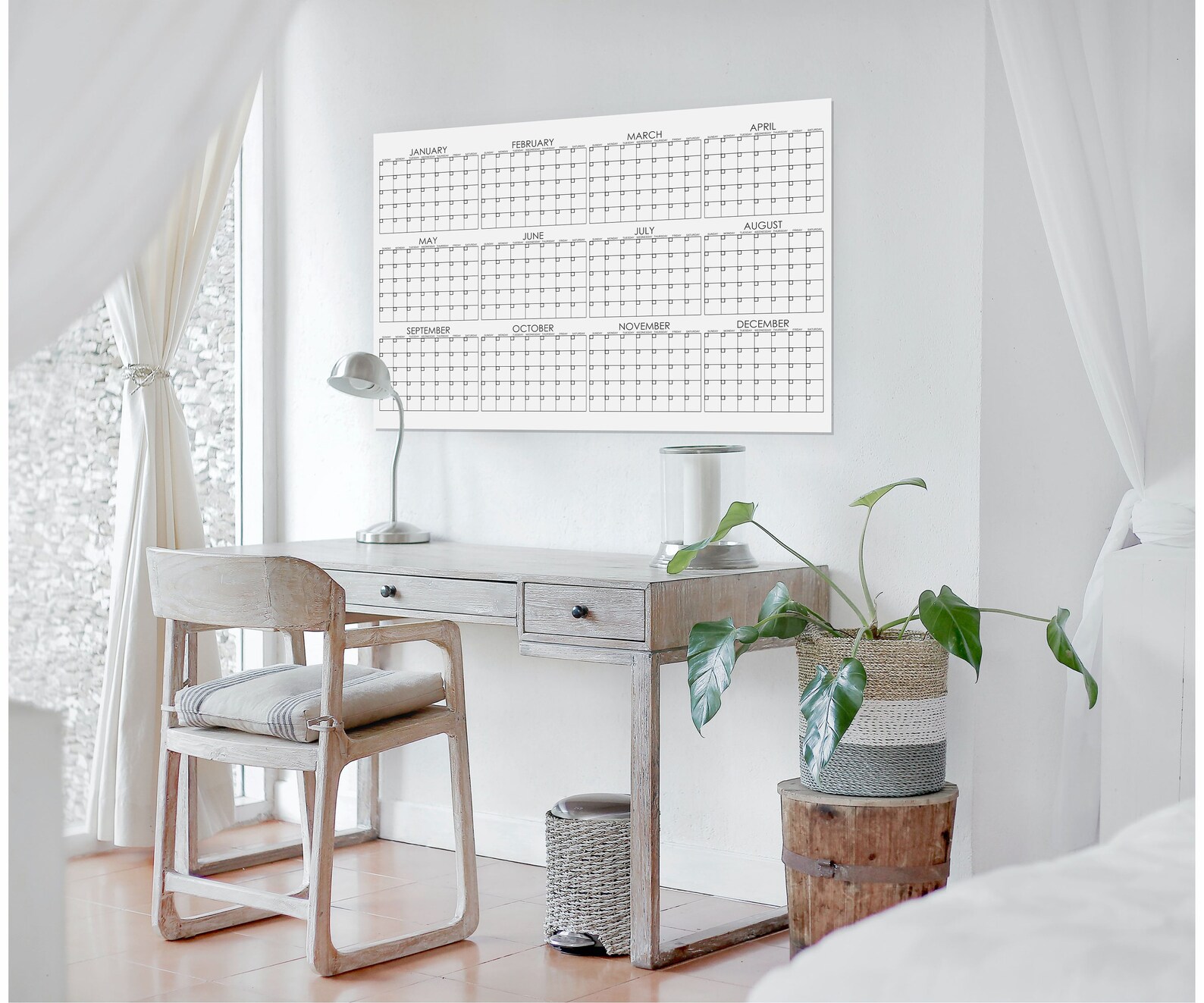 Removable Dry Erase 12 Month Calendar Office Removable Etsy