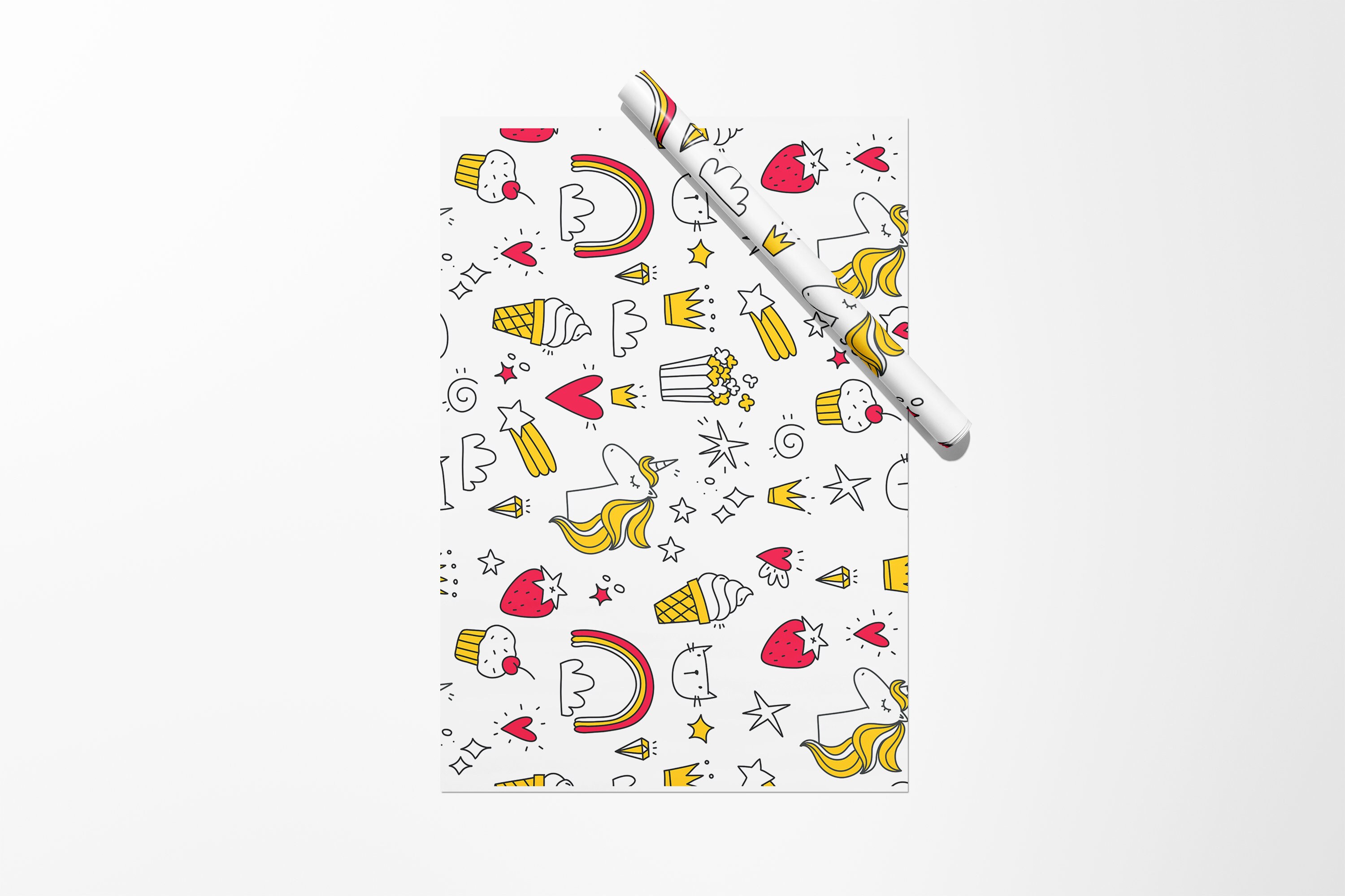 Unicorn Ice Cream Gift Wrap Christmas Wapping Paper Etsy