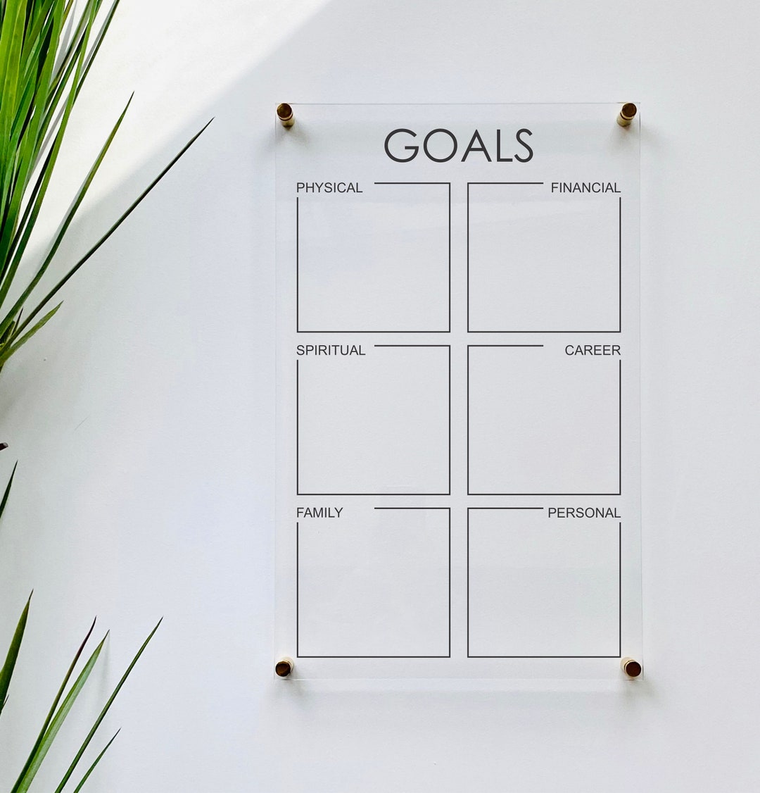 Acrylic Habit Tracker Board for Wall Family Command Center Dry Erase Board  Clear Acrylic Calendar Minimalist Office Decor 03-009-048 