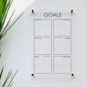 Acrylic Goals & To Do List Board For Wall || family command center dry erase board clear acrylic calendar office decor 03-009-080