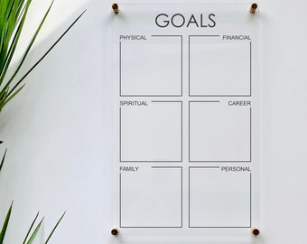 Acrylic Goals & Habit Tracker Board - Dry Erase Wall Planner for Fitness, Self-Care, Productivity Daily Routine Tracking