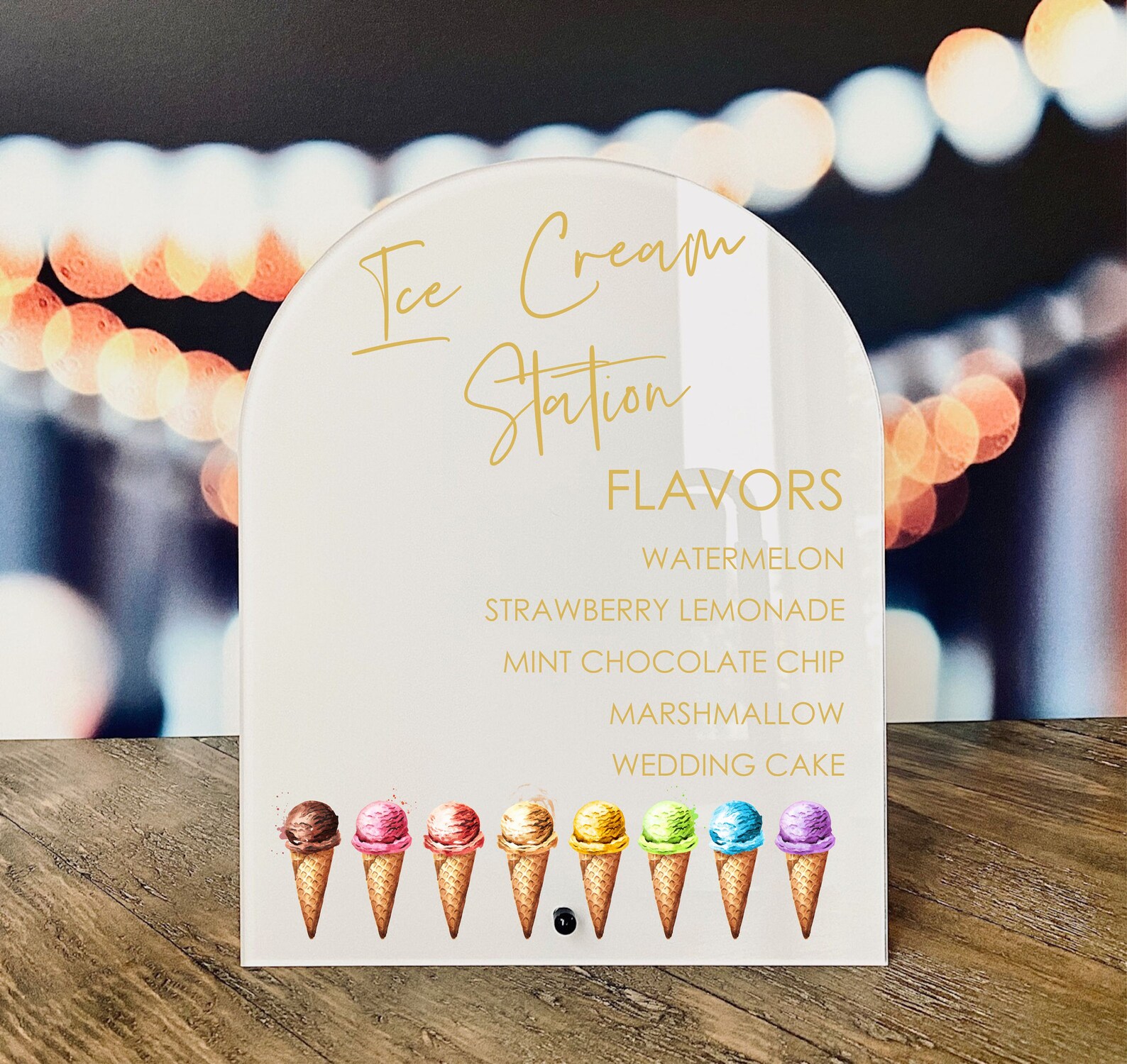 Arch Ice Cream Bar Table Sign Ice Cream Kids Birthday Party Etsy