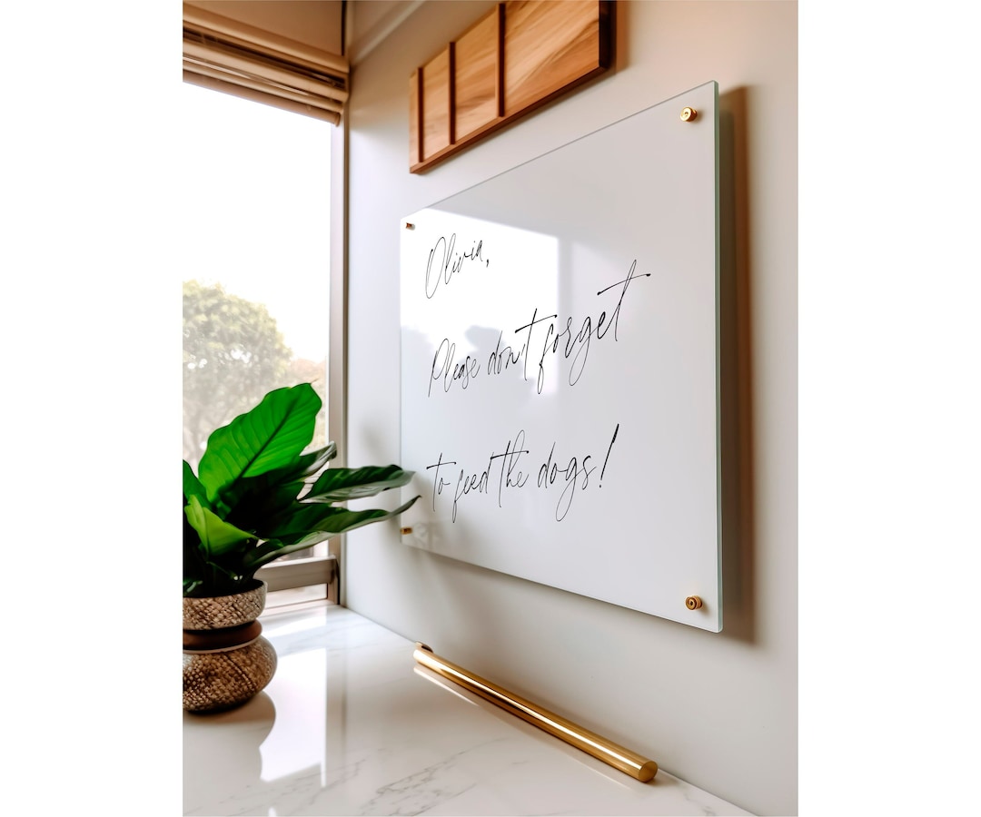 Blank White Acrylic Dry Erase Writing Board With Standoffs Wall
