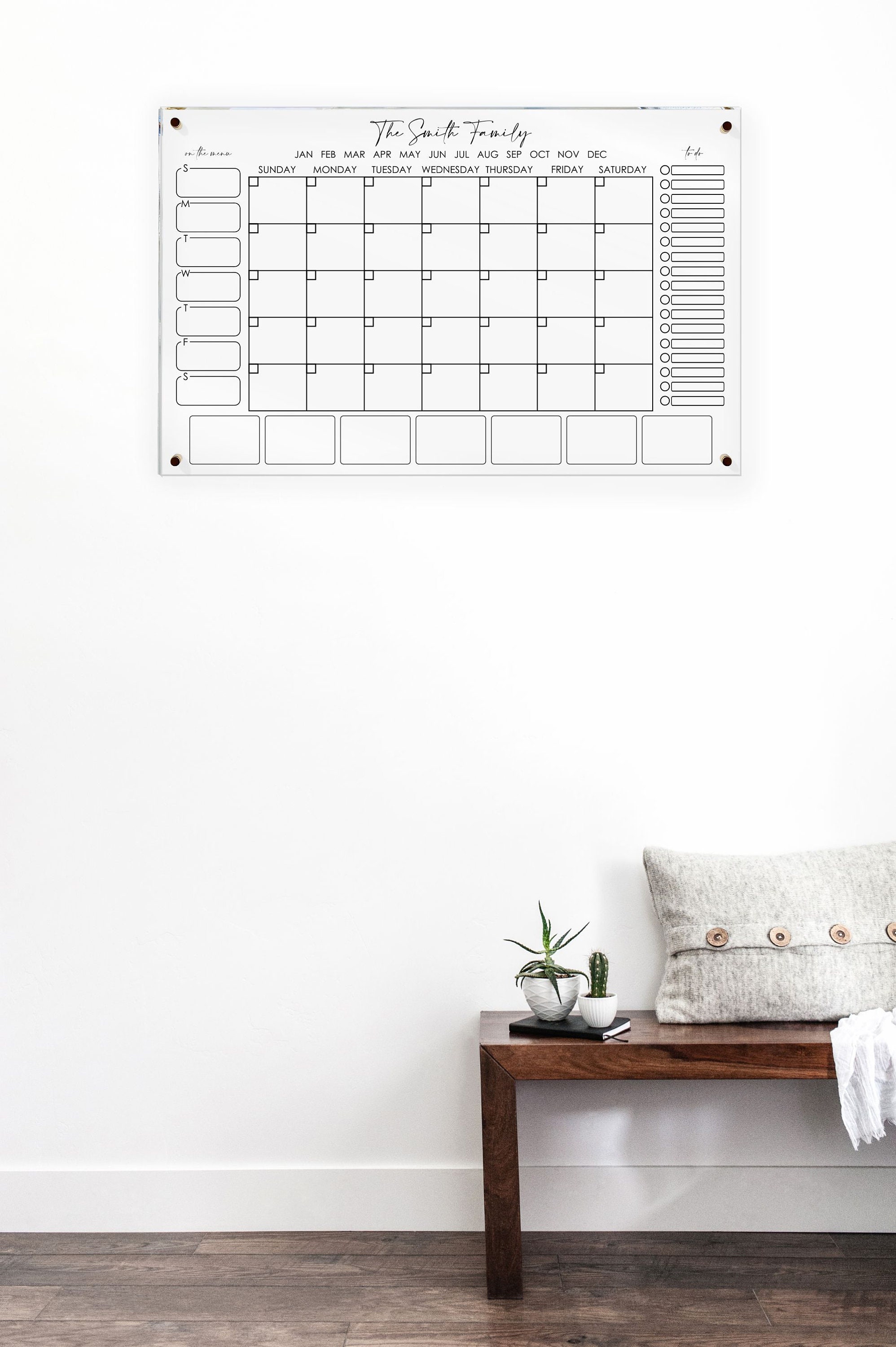 Personalized Acrylic Calendar for Wall Ll Dry Erase Board Etsy