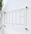 Acrylic Weekly Calendar For Wall || Custom Dry Erase Family Planner Large Huge Clear or White Calendar Personalized Whiteboard 03-009-135