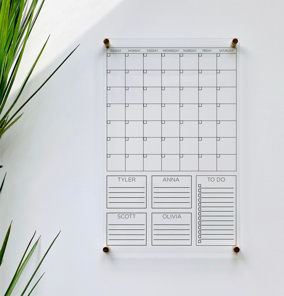 Personalized Acrylic Calendar for Wall Ll Office Decor Dry Erase ...