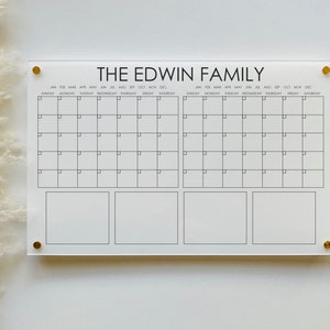 Personalized Acrylic Calendar For Wall ll  dry erase board white acrylic calendar  office decor housewarming 03-007-045W