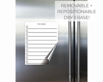 Repositionable To Do List || Dry Erase Removable Damage Free Dorm Room Decor Refrigerator Fridge Wall Damage Free  03-017-003