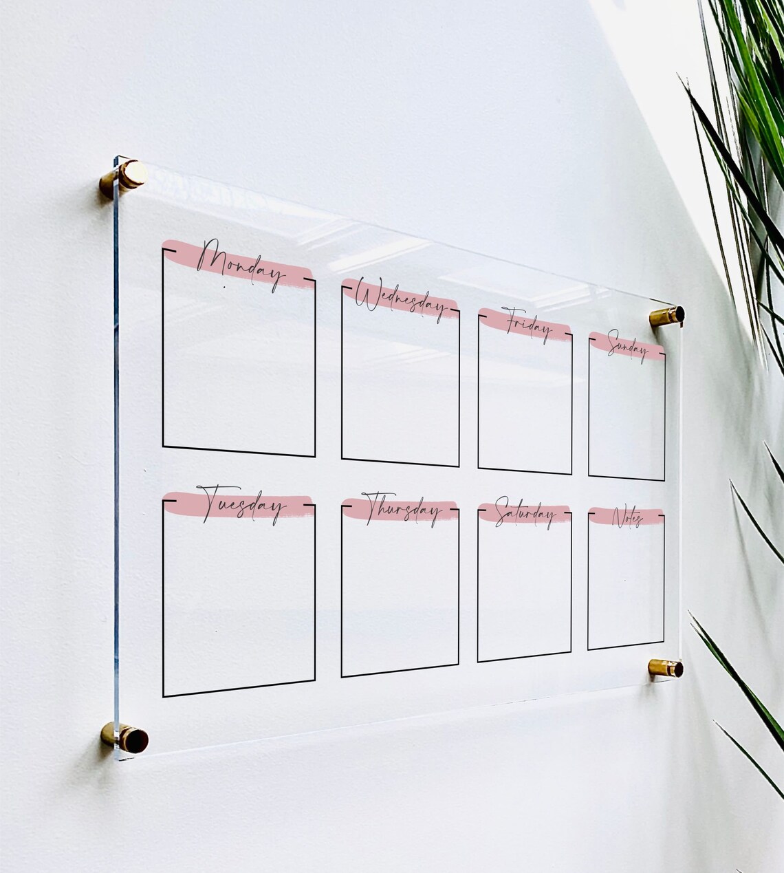 Acrylic Weekly Calendar Board For Wall Family Command Etsy