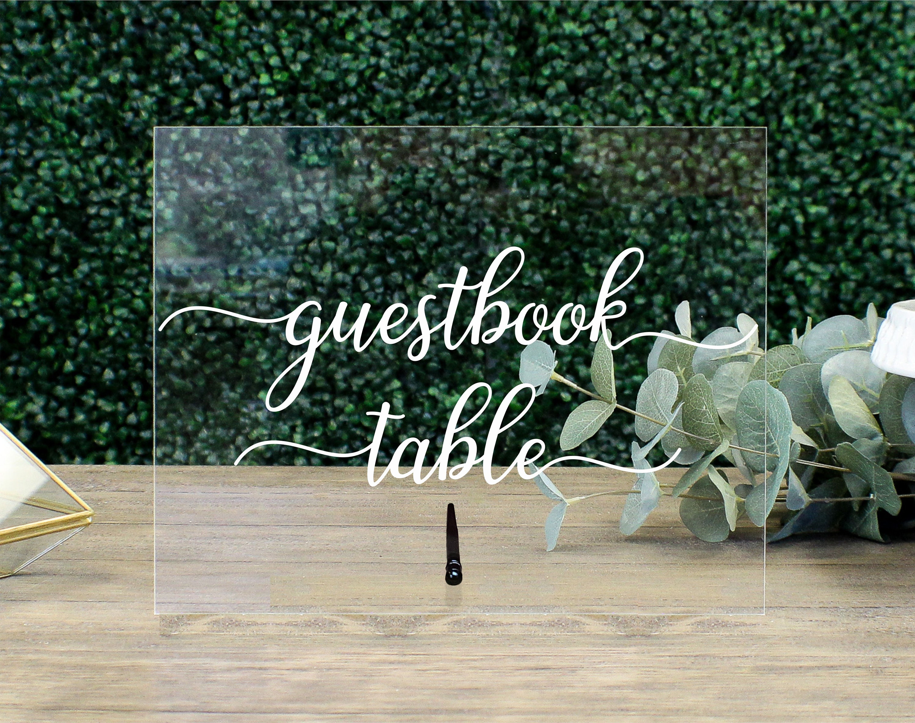 Guest Book Table Sign Acrylic Wedding Sign Guestbook Sign Etsy