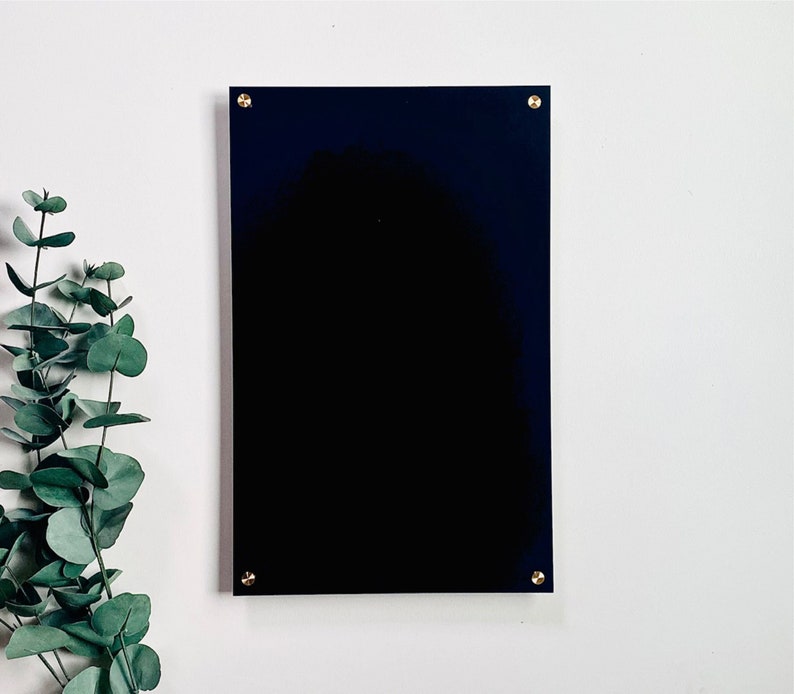 Black Acrylic Dry Erase Writing Board With Standoffs Wall Etsy