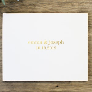 Custom Wedding Guest Book || Foil Design Photo Guest Book Personalized Photo Booth Sign In Book Baby Bridal Shower Journal 11-001-005
