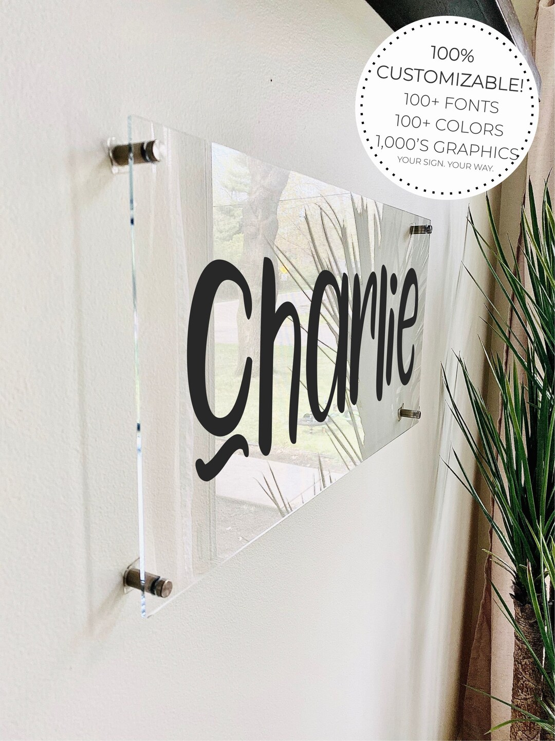 Custom Acrylic Name Sign Nursery Wall Girl Boy Baby Last Name Sign ...