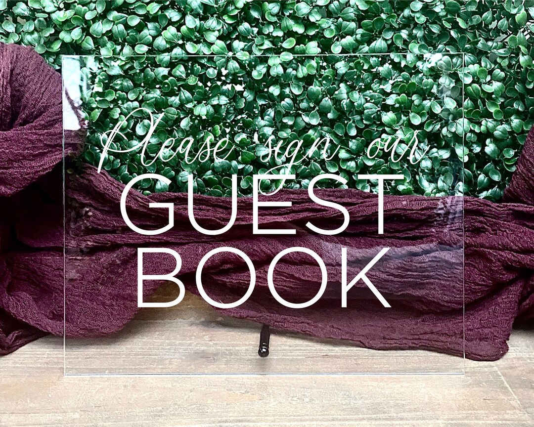 Guest Book Table Sign Acrylic Wedding Sign Guestbook Sign Photobook ...