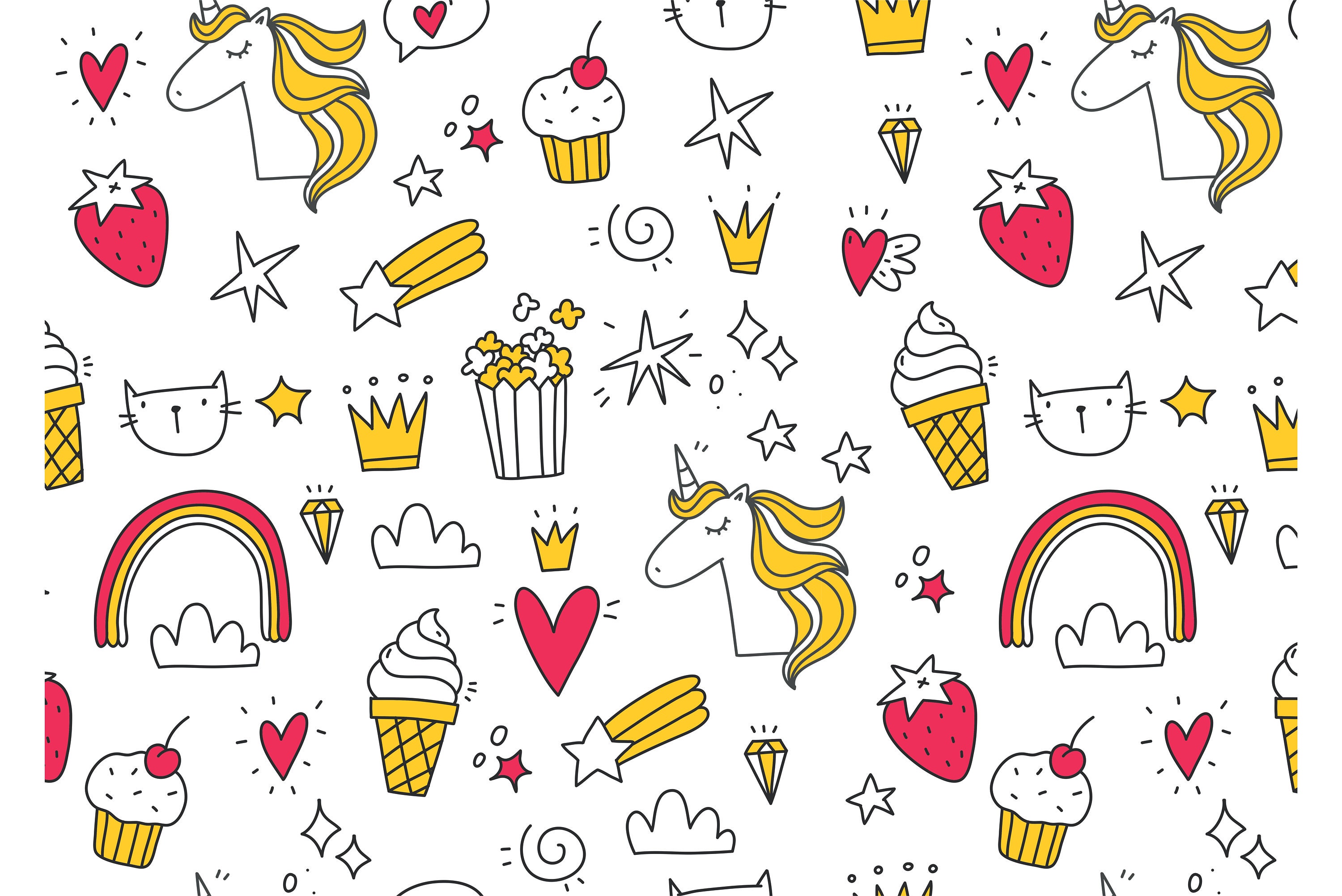 Unicorn Ice Cream Gift Wrap Christmas Wapping Paper Etsy