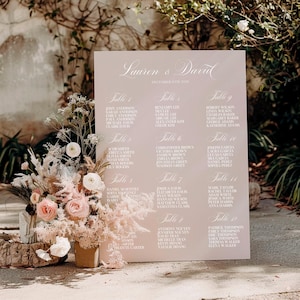 Acrylic Seating Chart Wedding Sign || Custom Wedding Sign Clear Black White Frosted Welcome Sign Chart Seat Alphabetical By Table 03-039-220