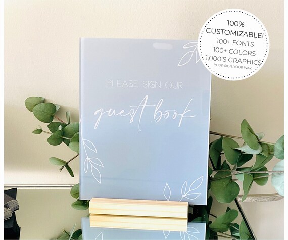 Guest Book Table Sign Acrylic Wedding Sign Calligraphy | Etsy