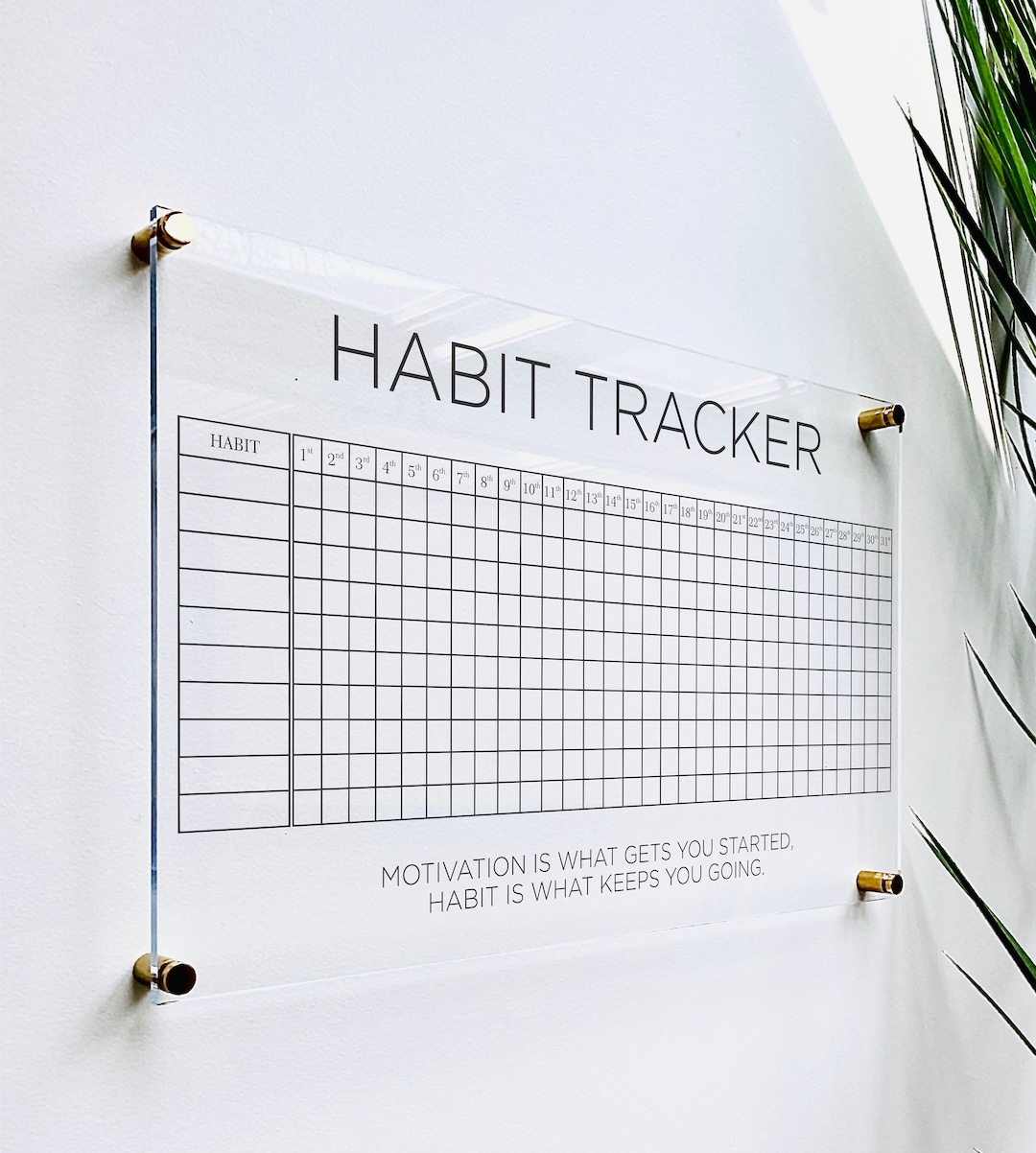 Acrylic Habit Tracker Board for Wall Family Command Center Dry Erase Board  Clear Acrylic Calendar Minimalist Office Decor 03-009-048 