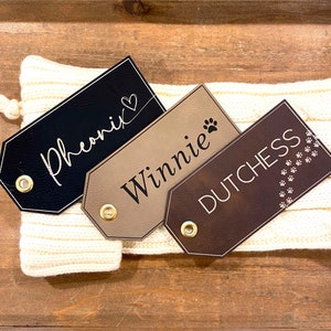 Stocking Name Tag || Faux Leather Gift Tag Gift Box Label Custom Name Place Setting Tag Christmas Personalized Gift Wrap Bag Name Label