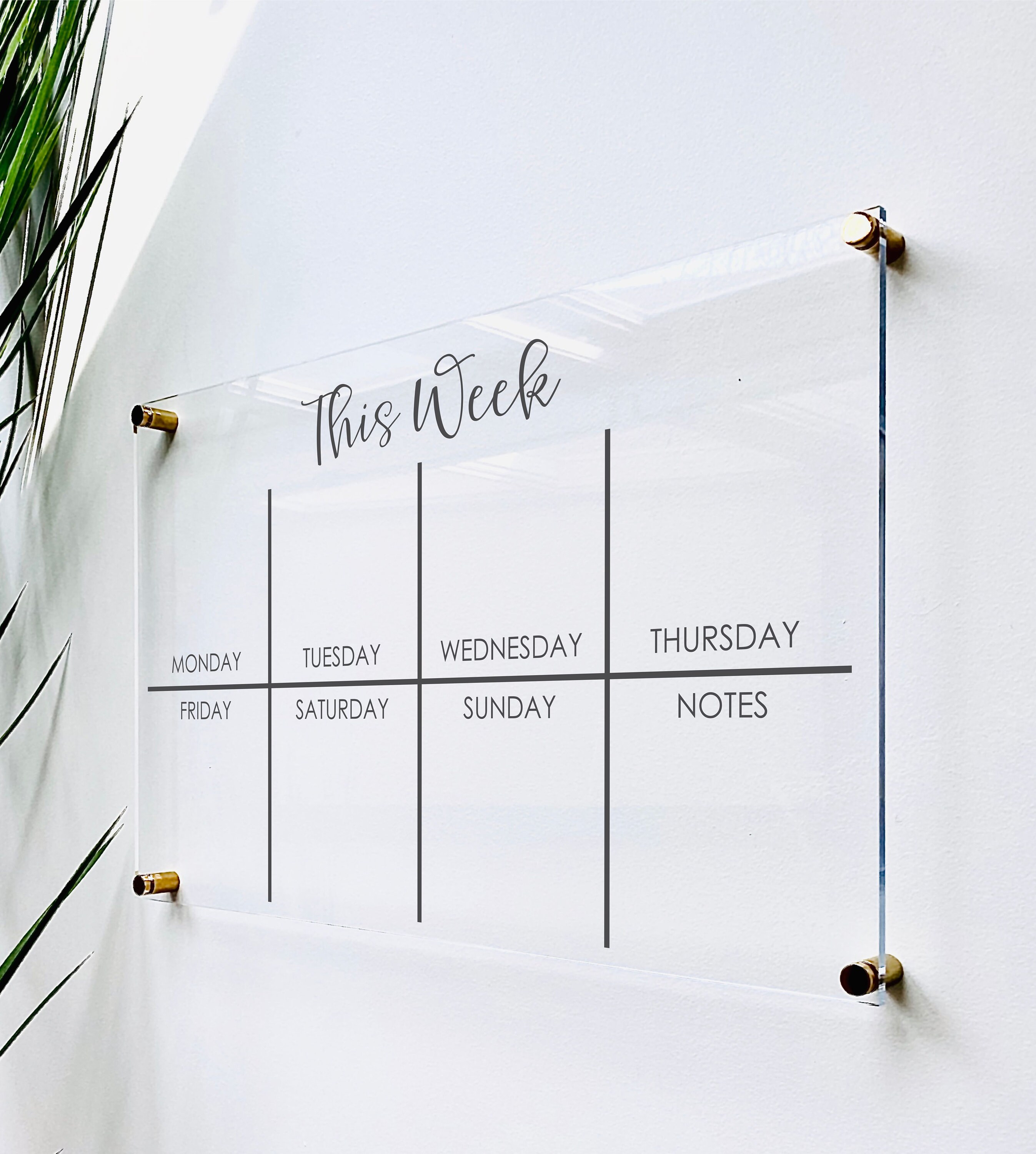 Acrylic Weekly Calendar Board For Wall family command Etsy