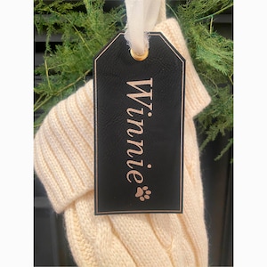 Stocking Name Tag || Minimalist Leather Name Tag, Personalized Gift Name Tag, Christmas Gift Wrap Tag, Leather Stocking Tag, Gift Wrap Tag