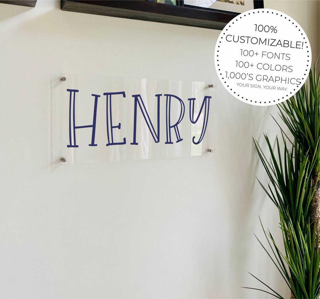Custom Acrylic Name Sign Nursery Wall Girl Boy Baby Last Name Sign ...
