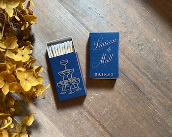 The Perfect Match Personalized Matches || Wedding Matches Custom Matchbox, Wedding Favors for Guests, Wedding Send Off Cigar Bar 01-008-060