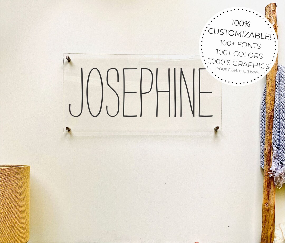 Custom Acrylic Name Sign Nursery Wall Girl Boy Baby Last Name Sign ...