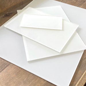 White Acrylic Blanks || white tiles DIY wedding sign calligraphy blank stock sheet acrylic lucite name cards place cards table number