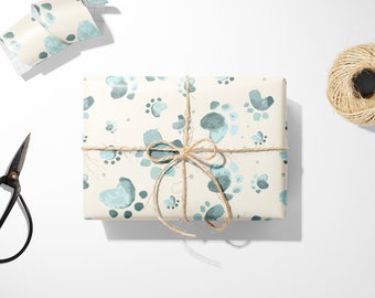 Paw Print Wrapping Paper || Christmas Wrapping Paper Birthday Bridal Baby Shower Wedding Gift Unique For Her Him Girl Boy 03-016-424