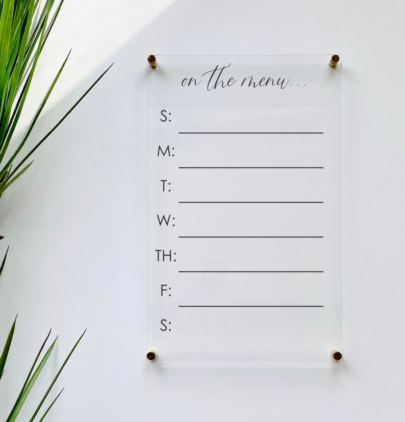 Acrylic Menu Board for Wall Dry Erase Board Clear Acrylic Etsy Canada