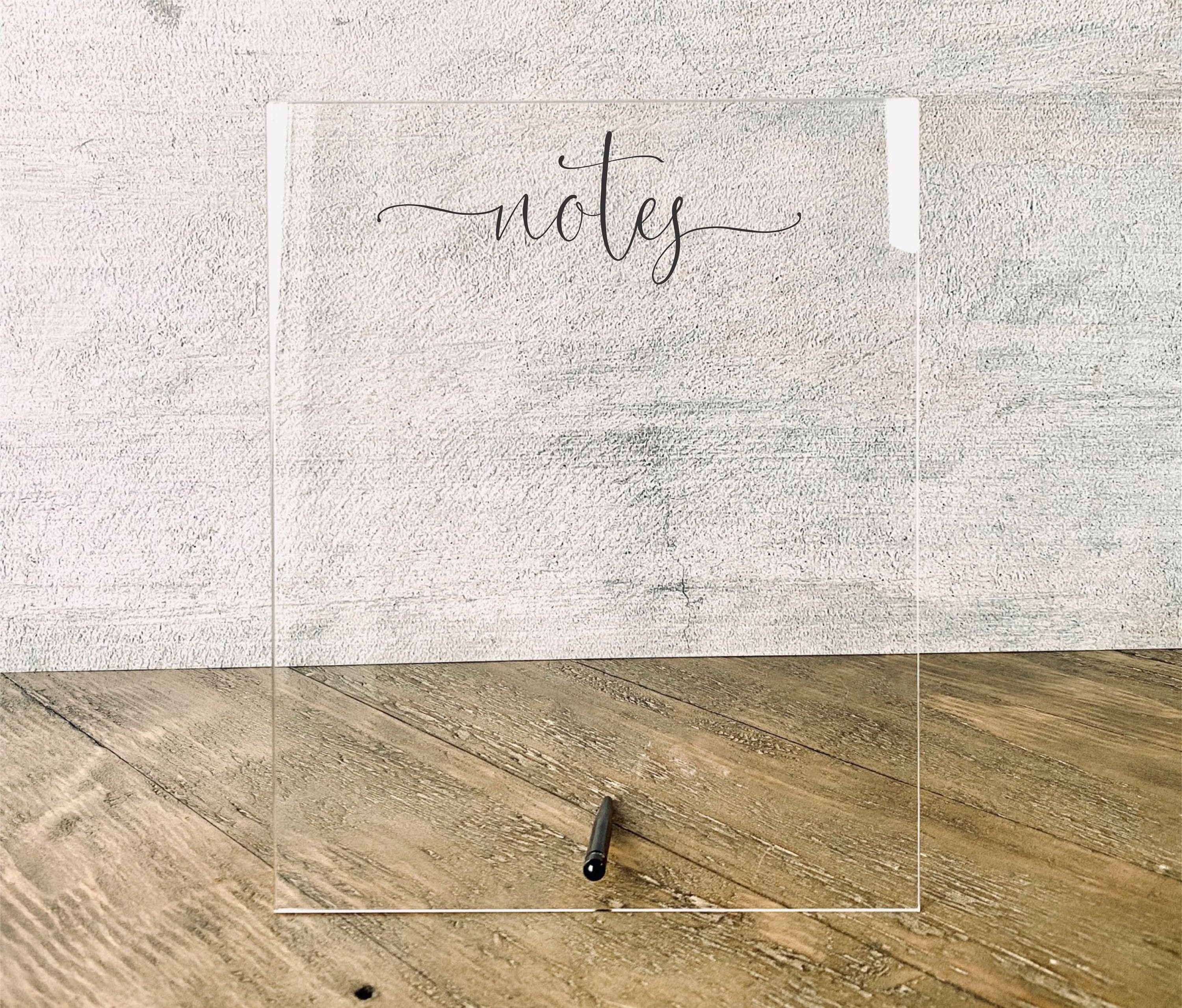 Acrylic Notes Board for Desktop Dry Erase Board Notes Pad Etsy