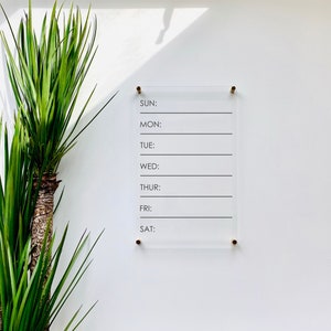 Acrylic Weekly Calendar Board For Wall family command center dry erase board clear acrylic calendar office decor 03-009-030 image 3