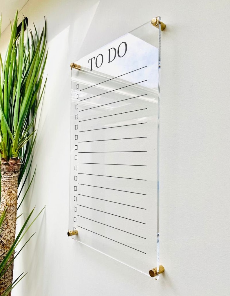 Acrylic to Do List for Wall Dry Erase Board Clear Acrylic Etsy