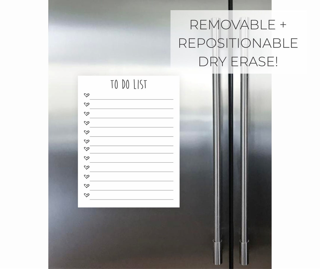 Removable Dry Erase to Do List Board Dry Erase Removable Etsy