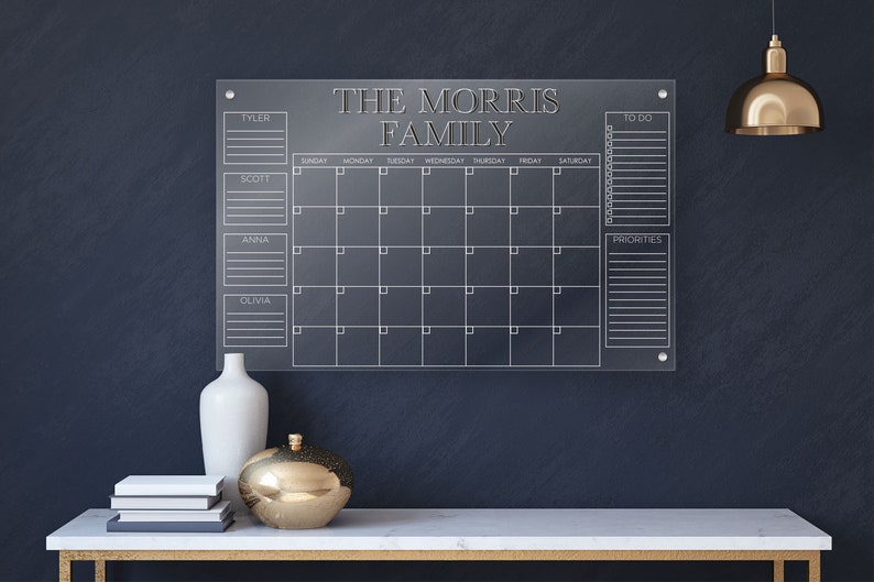 Personalized Acrylic Calendar For Wall office decor dry Etsy