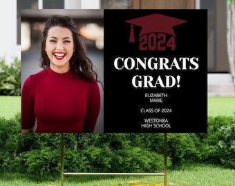 Graduation Yard Sign || DIGITAL DOWNLOAD || Custom congrats grad party 2024 template download ACT7