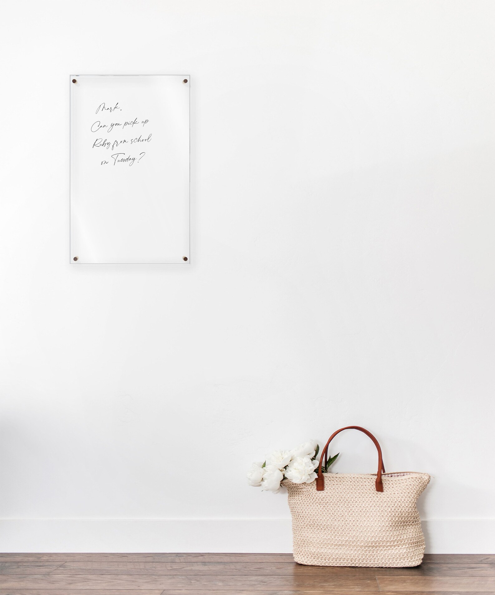 Blank Acrylic Dry Erase Writing Board With Standoffs Wall Etsy