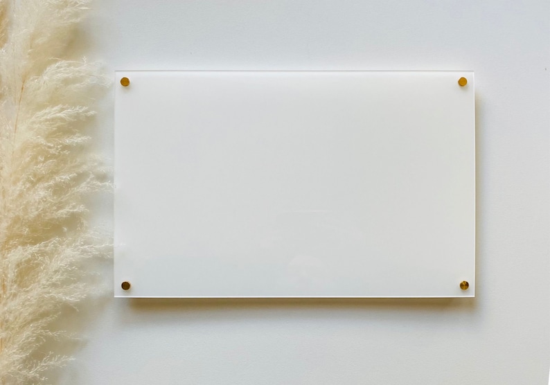Blank White Acrylic Dry Erase Writing Board with Standoffs Etsy
