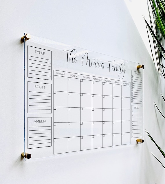 Personalized Acrylic Calendar for Wall Ll Office Decor Dry Erase Whiteboard  Family 2022 Wall Calendar Desk Perpetual Hanging 03-007-080 - Etsy