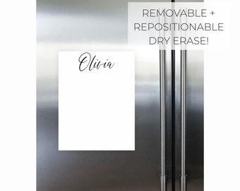 Personalized Removable Dry Erase Board || Dry Erase Removable Damage Free Dorm Room Decor Refrigerator Fridge Wall Damage Free  03-017-042